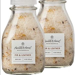 TWO Hearth & Hand Bath Salt Fir and Leather